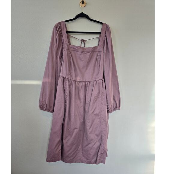 Ava & Viv Mauve Cottagecore Dress 2X Peasant Long Sleeve Pockets Soft Cotton - Picture 1 of 8